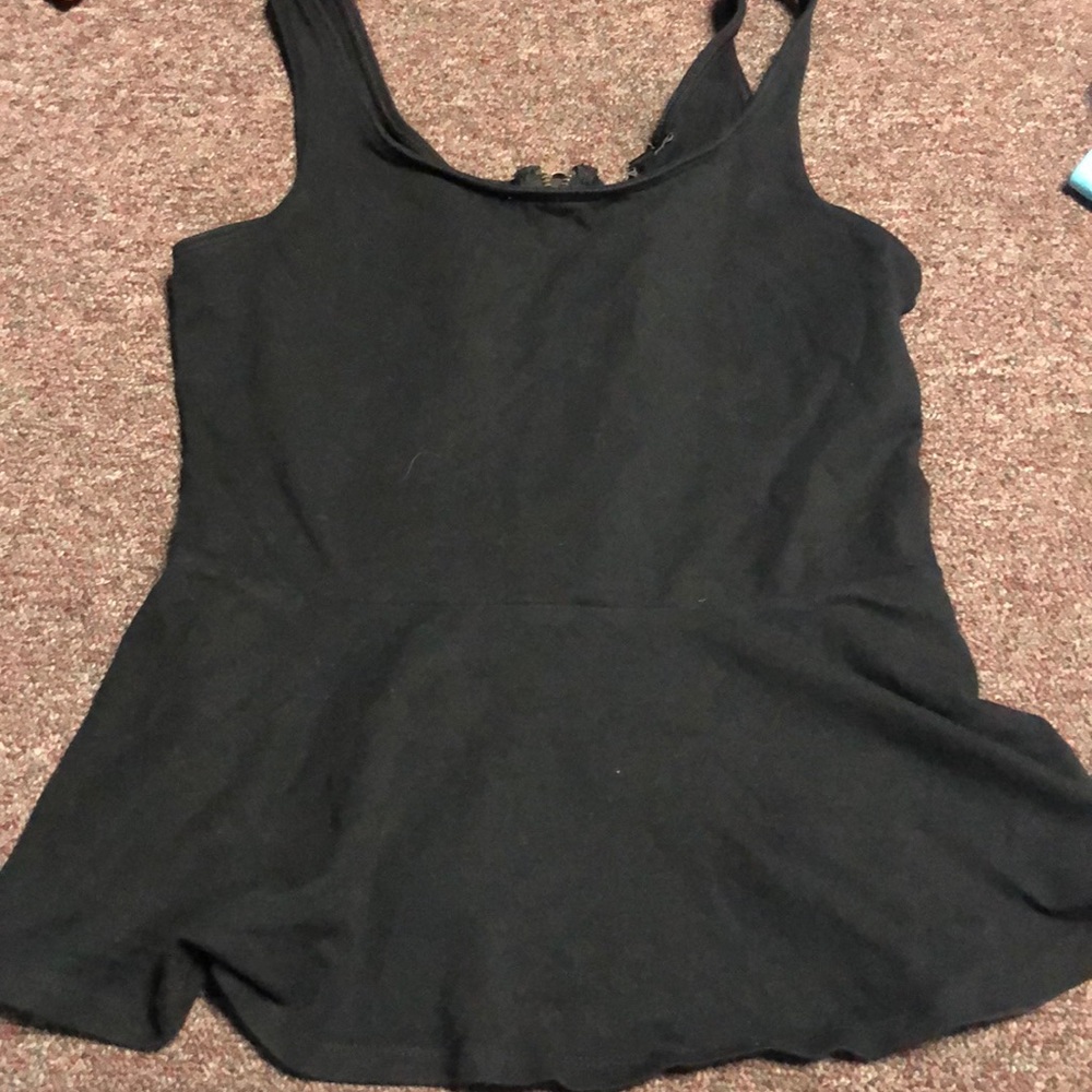 Black stretchy peplum top express small